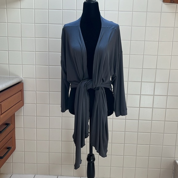 Dark gray wrap top - Picture 1 of 8
